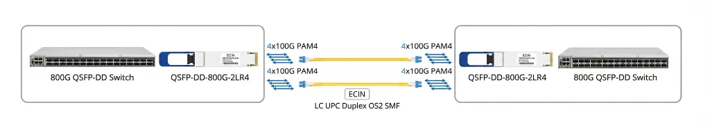 EN-QDD800-2LR4 800G to 800G connectivity example 10km dual duplex lc cables.webp